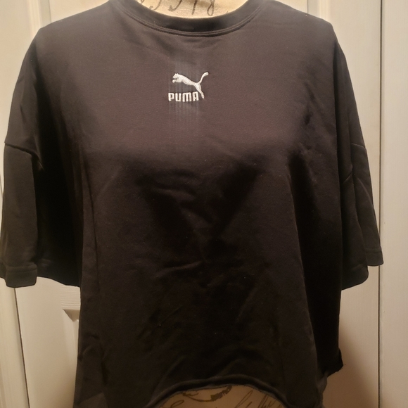 NEW PUMA black crew crop shirt..size medium - Picture 5 of 6